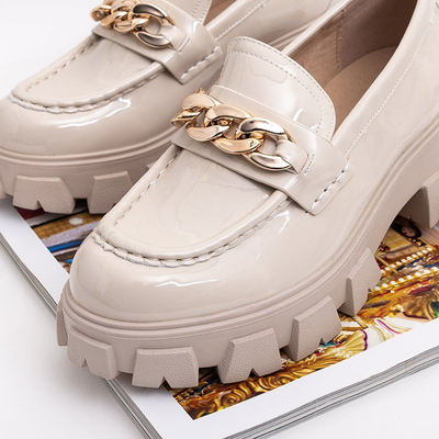 Helebeežid naiste lakitud poolkingad ketiga Ginevra - Jalatsid