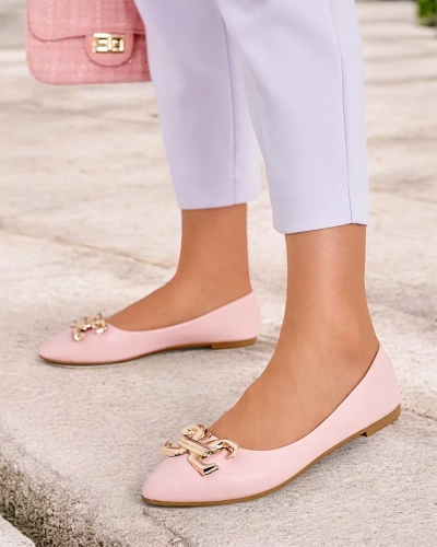 Роялфэшн Черные женские балетки с декоративным носком Фиггда