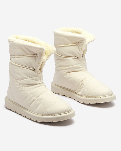 Beige women's shoes a'la snow boots Amirfu- Footwear