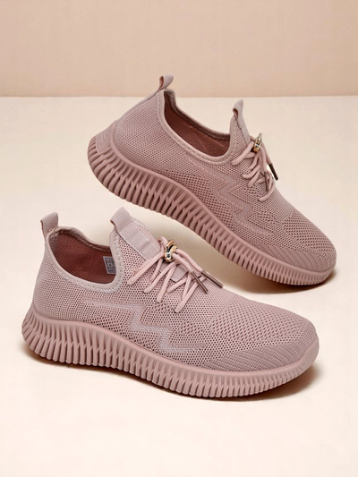 Aurelia Rosa – Royalfashion women's sports shoes made of fabric, pink, flat heel