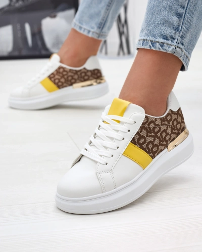 Royalfashion Valged ja pruunid naiste spordijalatsid Mlysio