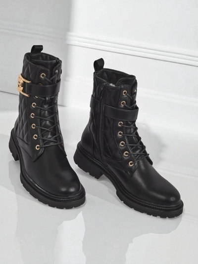 Tepitud ökoloogilisest nahast naiste poolsaapad Sable Rose