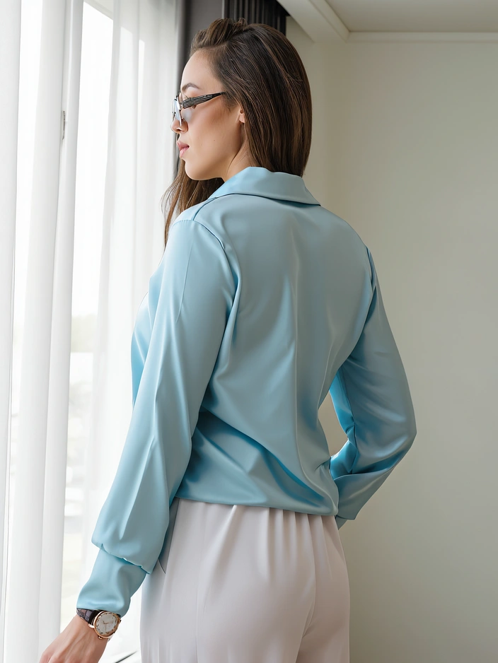 Женская рубашка а'ла сатин Royalfashion