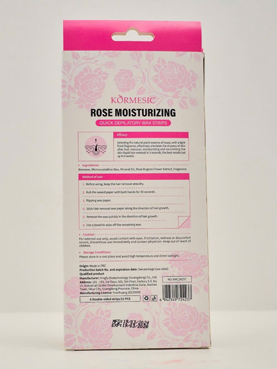 Rose wax strips for body depilation 12 pcs.