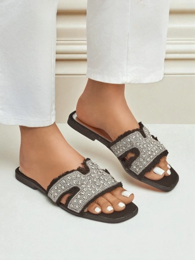 Royalfashion Women's sandals with rhinestones CrystalEase