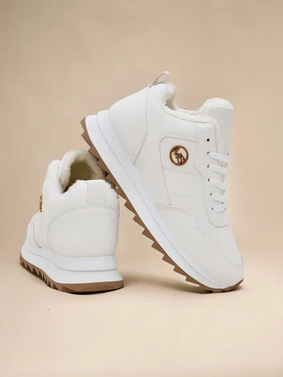 Royalfashion Alba Women's Insulated White Eco-Leather Platform Sneakers