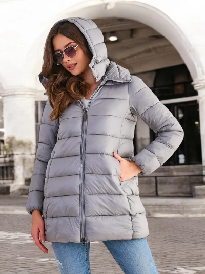 Royalfashion Kvinnor quiltad vinterjacka