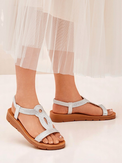 Royal Fashion Women's Sandals with Decorative Ava Shine Straps