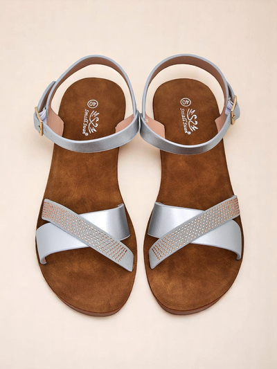 Royalfashion Naiste kiilkontsaga sandaalid kivikestega Allona