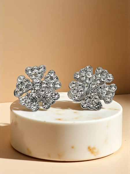 Royalfashion Женские серьги-клипсы с цирконами