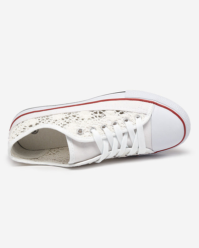 Tareni women's white openwork sneakers - Footwear