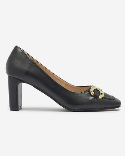 Black women's moccasin style pumps Cancoro- Footwear