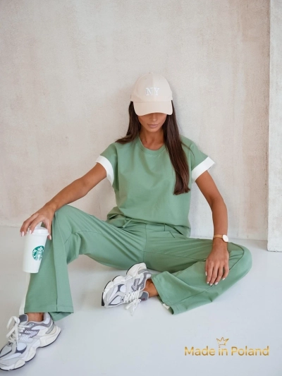 Aurelia Verde – спортивный костюм хаки хлопок эластан стильная классика итальянский