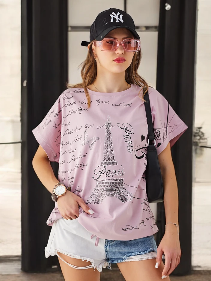 Royalfashion Женская хлопковая футболка Good Paris