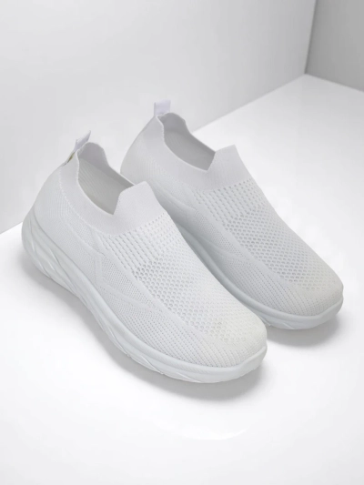 Royalfashion Women's White Slip-On Sports Shoes