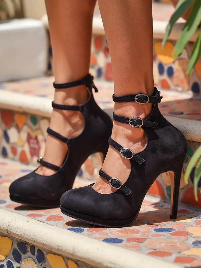 Royalfashion Women's Stiletto Heels with Straps Celose