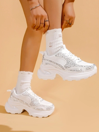 Женские спортивные кроссовки Royalfashion с камнями Bloss