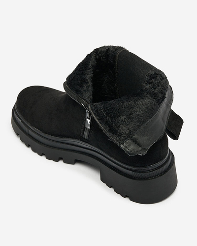 Royalfashion Black women's boots with decorative strap Doasa