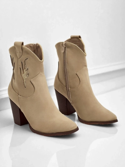 Women's heeled cowboy boots with decorative inserts Cendria