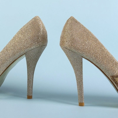 OUTLET Gold ladies' pumps with Maniya embellishments -