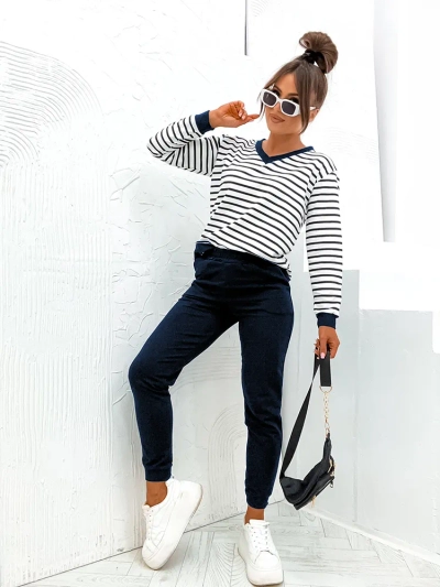 Royalfashion Naiste triibuline puuvillane komplekt