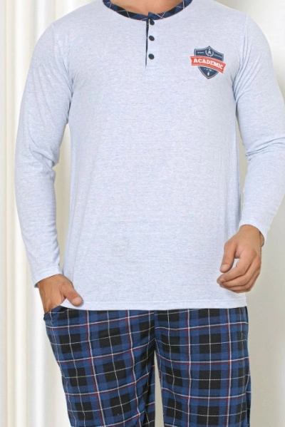 Royalfashion Мужские хлопковые пижамы в клетку