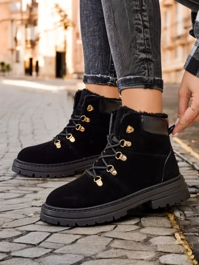 Royalfashion Black women's trappers Develier