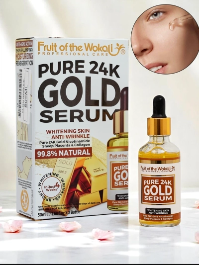 Wokali puuviljad - Valguse ja kortsudevastane näoserum 24K kuld