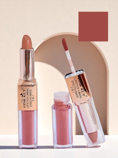 Matte lipstick in stick and liquid form 2-in-1 Peach Pie