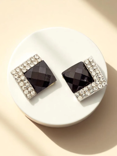 Royalfashion Naiste klõpskinnitusega kõrvarõngad kristalli ja tsirkooniga