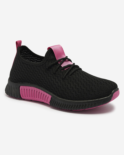 Black women's sports shoes with fuchsia inserts Keteti - Footwear