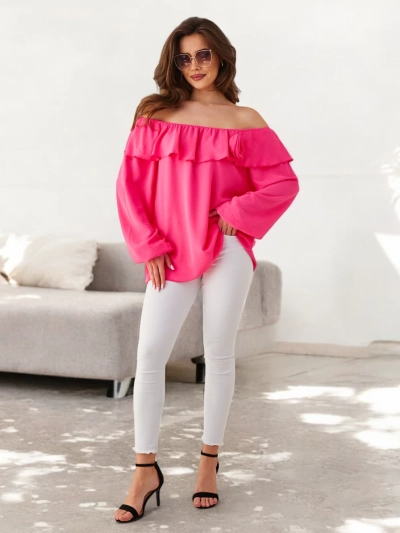 Royalfashion Naiste blouse Hispaania stiilis volangiga ja lilledega