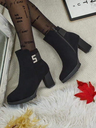 Women's Eco Leather Heeled Ankle Boots Mireliq