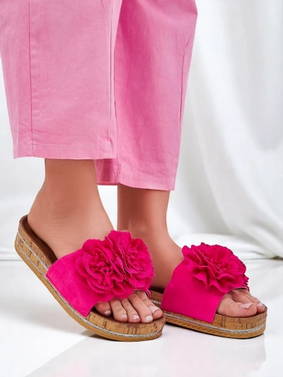 Royalfashion Women's sliders with flowers Focce