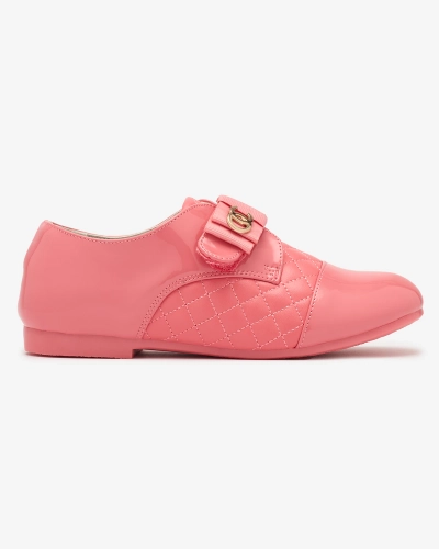Girls' quilted eco leather half shoes in pink Werme- Footwear
