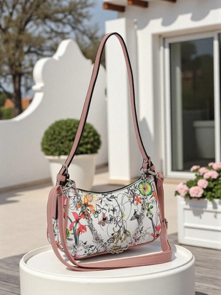 Royalfashion Small women's handbag made of eco leather with floral pattern Lily Bloom