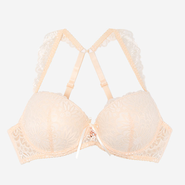 Women's beige lace bra - Underwear