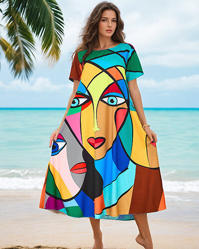 Royalfashion Naiste mustriline printkleit