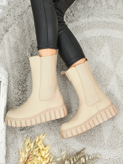 Livora Eco-Leather High Ankle Boots for Women