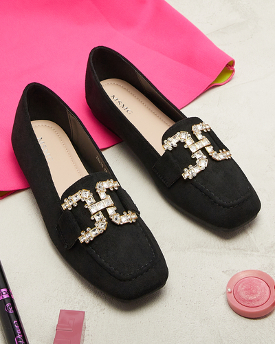 Women's black moccasins Jaorica- Footwear