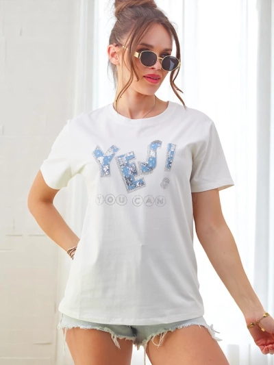 Royalfashion Женская футболка из хлопка Да!