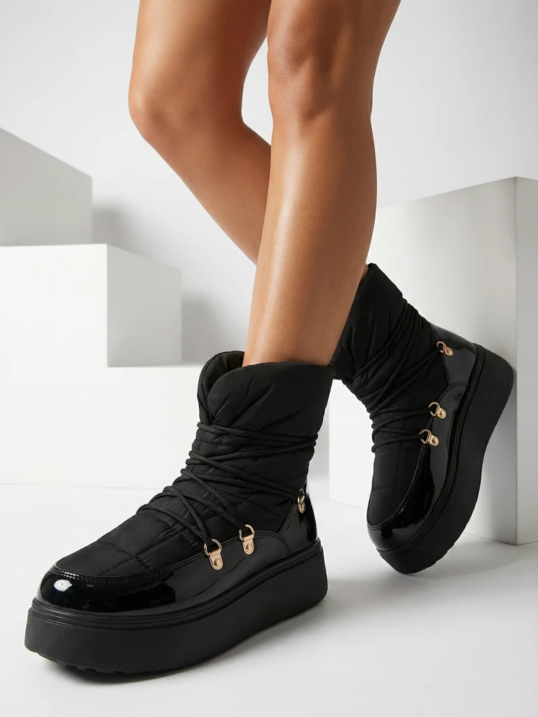 Royalfashion Женские сапоги-скороходы черного цвета Dabenda