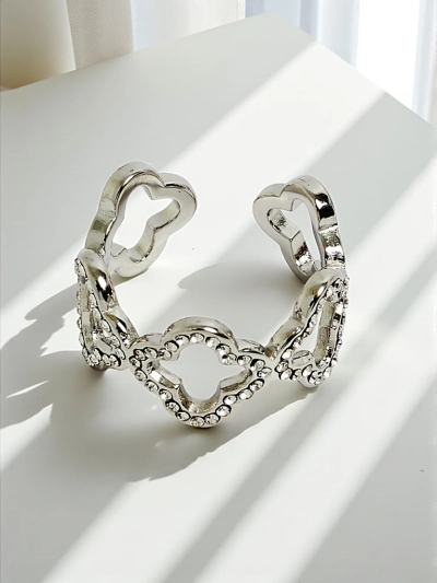 Ariadne Silverita bracelet with crystals – silver, geometric glamour design