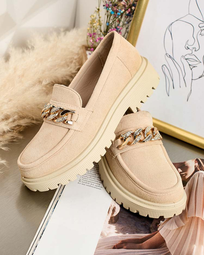 Royalfashion Naiste öko mokkasiinid mokassinad kaunistusega Lehels