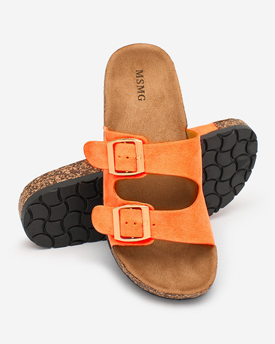 Royalfashion Neoonoranžid naiste solkidega flip-flopid Foumy