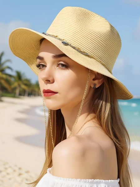 Royalfashion Naiste õlgkübar Golden Halo