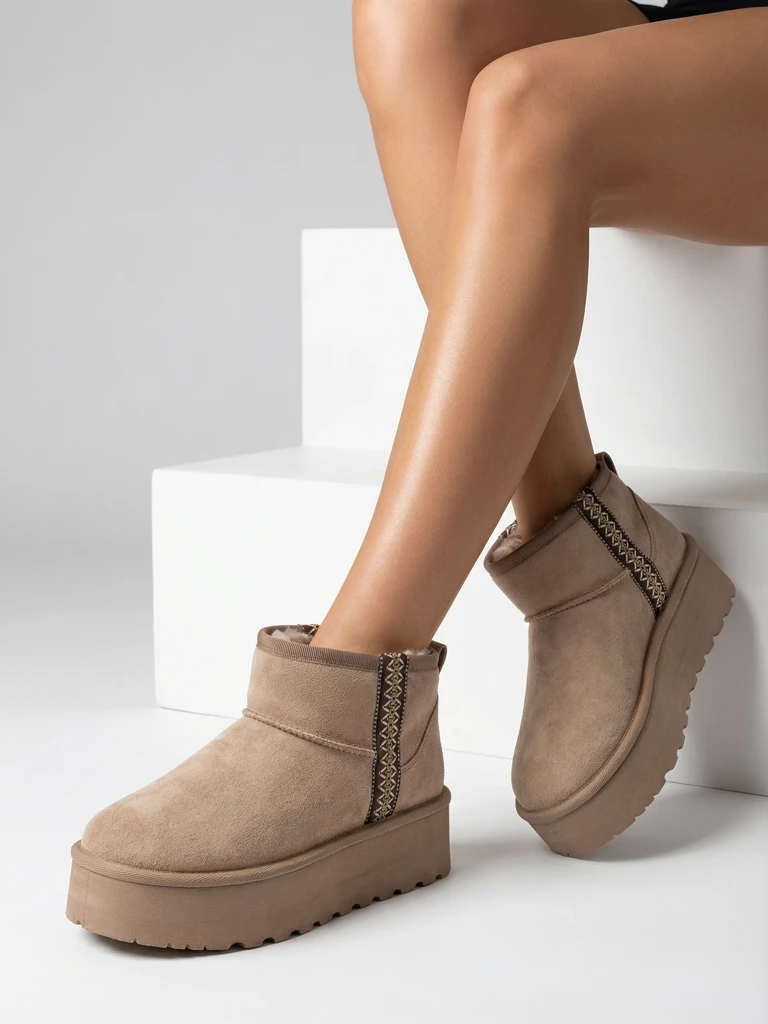 Royalfashion Trykt støvler kvinder sne støvler stil Haluzi