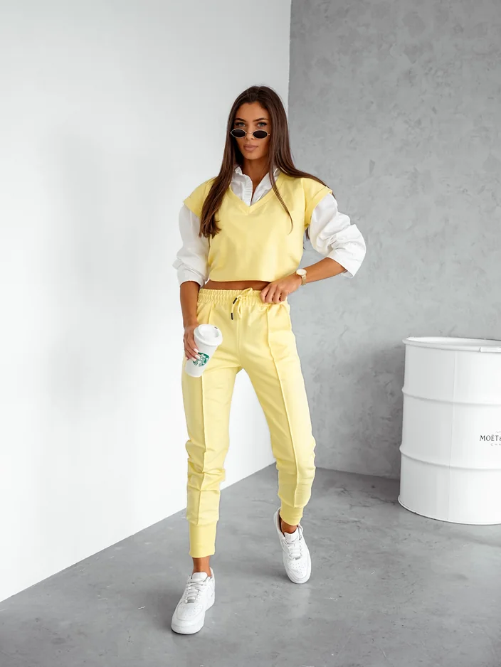 Royalfashion Женский хлопковый повседневный комплект с короткими рукавами