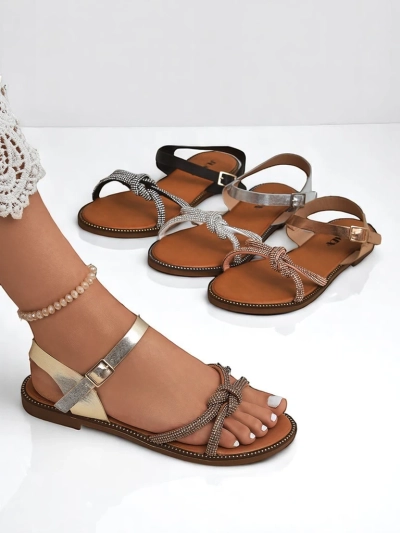 Royalfashion Женские сандалии с декоративными цирконами Bella Shine