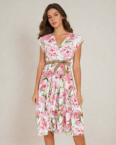 Royalfashion Naiste midiw lilleline kleit